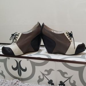 Matiko Color Block Ankle Wedge Bootie